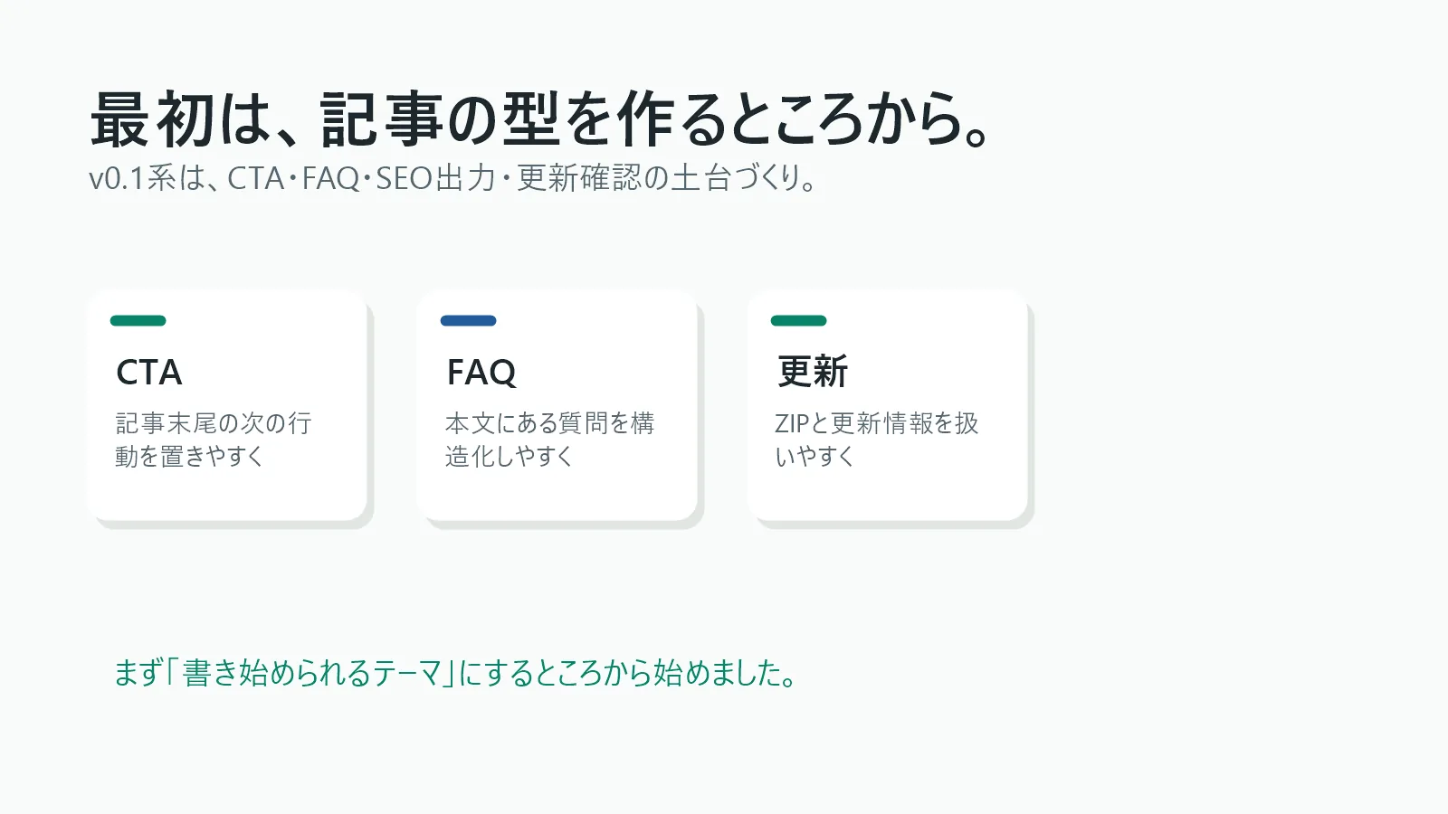 文標の初期版は記事の型を作るところから始めたという図解